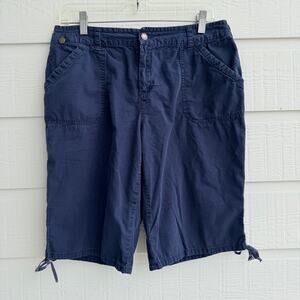 Caribbean Joe Blue Utility Bermuda Shorts Size 10
